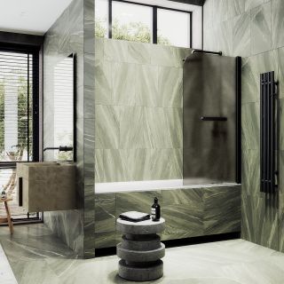 Шторка на ванну MaybahGlass MGV-766-6 40см чёрный